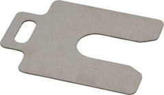 Made in USA - 20 Piece, 2 Inch Long x 2 Inch Wide x 0.031 Inch Thick, Slotted Shim Stock - Stainless Steel, 5/8 Inch Wide Slot - Eagle Tool & Supply