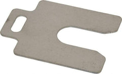 Made in USA - 10 Piece, 2 Inch Long x 2 Inch Wide x 0.05 Inch Thick, Slotted Shim Stock - Stainless Steel, 5/8 Inch Wide Slot - Eagle Tool & Supply