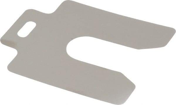 Made in USA - 20 Piece, 3 Inch Long x 3 Inch Wide x 0.004 Inch Thick, Slotted Shim Stock - Stainless Steel, 7/8 Inch Wide Slot - Eagle Tool & Supply