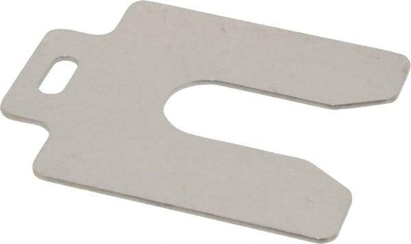 Made in USA - 10 Piece, 3 Inch Long x 3 Inch Wide x 0.062 Inch Thick, Slotted Shim Stock - Stainless Steel, 7/8 Inch Wide Slot - Eagle Tool & Supply