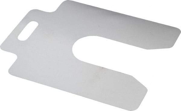 Made in USA - 20 Piece, 4 Inch Long x 4 Inch Wide x 0.001 Inch Thick, Slotted Shim Stock - Stainless Steel, 1-1/4 Inch Wide Slot - Eagle Tool & Supply