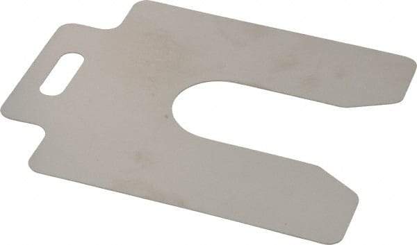 Made in USA - 20 Piece, 4 Inch Long x 4 Inch Wide x 0.02 Inch Thick, Slotted Shim Stock - Stainless Steel, 1-1/4 Inch Wide Slot - Eagle Tool & Supply