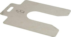 Made in USA - 20 Piece, 5 Inch Long x 5 Inch Wide x 0.01 Inch Thick, Slotted Shim Stock - Stainless Steel, 1-5/8 Inch Wide Slot - Eagle Tool & Supply