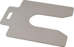 Made in USA - 10 Piece, 5 Inch Long x 5 Inch Wide x 0.075 Inch Thick, Slotted Shim Stock - Stainless Steel, 1-5/8 Inch Wide Slot - Eagle Tool & Supply