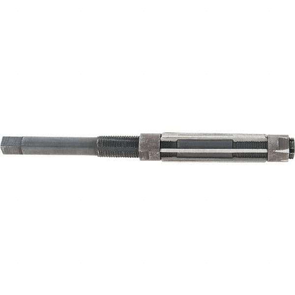 Value Collection - Size E, Straight Shank Hand Adjustable Reamer - 7" OAL, Right Hand Cut, High Speed Steel, Oxide Finish - Eagle Tool & Supply