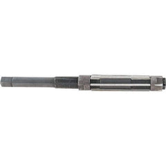 Value Collection - Size E, Straight Shank Hand Adjustable Reamer - 7" OAL, Right Hand Cut, High Speed Steel, Oxide Finish - Eagle Tool & Supply