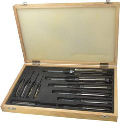 Value Collection - Letter A to K Diam, 15/32 to 1-1/2" Variable Diam, Straight Shank, Adjustable Hand Reamer Set - Straight Flute, High Speed Steel, Oxide Finish, 11 Pieces - Eagle Tool & Supply
