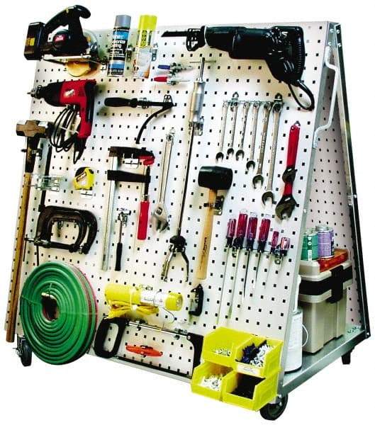 Triton - 48-1/2 Inches Wide x 46 Inches High x 26-5/8 Inches Deep A-Frame Double Sided Pegboard Tool Cart - 850 Lbs. Load Limit, 28 Square Ft. Surface Area - Eagle Tool & Supply