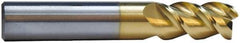 M.A. Ford - 7/8", 1-1/2" LOC, 7/8" Shank Diam, 4" OAL, 3 Flute, Solid Carbide Square End Mill - Single End, Uncoated, 53° Helix, Centercutting, Right Hand Cut, Right Hand Flute, Series 112 - Eagle Tool & Supply