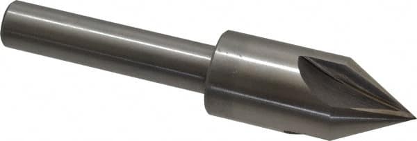 Interstate - 7/8" Head Diam, 1/2" Shank Diam, 4 Flute 60° High Speed Steel Countersink - Eagle Tool & Supply