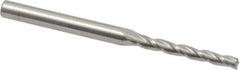 Accupro - 0.5° Taper Angle per Side, 1/8" Small End Diam, 1" LOC, Solid Carbide 3 Flute Tapered Square End Mill - 2-1/2" OAL, 3/16" Shank Diam - Eagle Tool & Supply