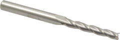 Accupro - 0.5° Taper Angle per Side, 3/16" Small End Diam, 1-1/4" LOC, Solid Carbide 3 Flute Tapered Square End Mill - 3" OAL, 1/4" Shank Diam, Spiral Flute - Eagle Tool & Supply