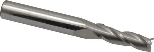 Accupro - 0.5° Taper Angle per Side, 1/4" Small End Diam, 3/4" LOC, Solid Carbide 3 Flute Tapered Square End Mill - 2-1/2" OAL, 5/16" Shank Diam - Eagle Tool & Supply