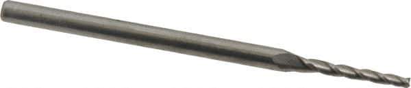 Accupro - 1° Taper Angle per Side, 1/16" Small End Diam, 1/2" LOC, Solid Carbide 3 Flute Tapered Square End Mill - 2-1/4" OAL, 1/8" Shank Diam - Eagle Tool & Supply