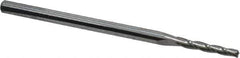 Accupro - 1° Taper Angle per Side, 5/64" Small End Diam, 1/2" LOC, Solid Carbide 3 Flute Tapered Square End Mill - 2-1/4" OAL, 1/8" Shank Diam - Eagle Tool & Supply