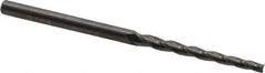 Accupro - 1° Taper Angle per Side, 5/64" Small End Diam, 1" LOC, Solid Carbide 3 Flute Tapered Square End Mill - 2-1/4" OAL, 1/8" Shank Diam - Eagle Tool & Supply