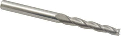 Accupro - 1° Taper Angle per Side, 3/16" Small End Diam, 1-1/4" LOC, Solid Carbide 3 Flute Tapered Square End Mill - 3" OAL, 1/4" Shank Diam, Spiral Flute - Eagle Tool & Supply