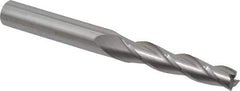 Accupro - 1° Taper Angle per Side, 1/4" Small End Diam, 1-1/4" LOC, Solid Carbide 3 Flute Tapered Square End Mill - 3" OAL, 3/8" Shank Diam, Spiral Flute - Eagle Tool & Supply