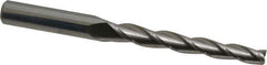 Accupro - 1° Taper Angle per Side, 1/4" Small End Diam, 2-1/4" LOC, Solid Carbide 3 Flute Tapered Square End Mill - 4-1/2" OAL, 3/8" Shank Diam, Spiral Flute - Eagle Tool & Supply