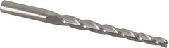 Accupro - 1° Taper Angle per Side, 1/4" Small End Diam, 3-1/4" LOC, Solid Carbide 3 Flute Tapered Square End Mill - 5" OAL, 1/2" Shank Diam, Spiral Flute - Eagle Tool & Supply