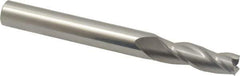Accupro - 1° Taper Angle per Side, 3/8" Small End Diam, 1-1/4" LOC, Solid Carbide 3 Flute Tapered Square End Mill - 3-1/2" OAL, 7/16" Shank Diam, Spiral Flute - Eagle Tool & Supply