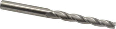 Accupro - 1° Taper Angle per Side, 3/8" Small End Diam, 3-1/4" LOC, Solid Carbide 3 Flute Tapered Square End Mill - 6" OAL, 1/2" Shank Diam - Eagle Tool & Supply