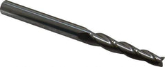 Accupro - 1.5° Taper Angle per Side, 3/16" Small End Diam, 1-1/4" LOC, Solid Carbide 3 Flute Tapered Square End Mill - 3" OAL, 1/4" Shank Diam - Eagle Tool & Supply