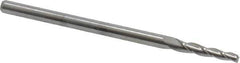 Accupro - 2° Taper Angle per Side, 5/64" Small End Diam, 1/2" LOC, Solid Carbide 3 Flute Tapered Square End Mill - 2-1/4" OAL, 1/8" Shank Diam - Eagle Tool & Supply