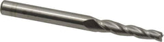 Accupro - 2° Taper Angle per Side, 1/8" Small End Diam, 3/4" LOC, Solid Carbide 3 Flute Tapered Square End Mill - 2-1/2" OAL, 1/4" Shank Diam, Spiral Flute - Eagle Tool & Supply