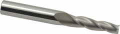 Accupro - 2° Taper Angle per Side, 1/4" Small End Diam, 1-1/4" LOC, Solid Carbide 3 Flute Tapered Square End Mill - 3" OAL, 3/8" Shank Diam, Spiral Flute - Eagle Tool & Supply