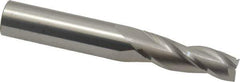 Accupro - 2° Taper Angle per Side, 3/8" Small End Diam, 1-1/4" LOC, Solid Carbide 3 Flute Tapered Square End Mill - 3-1/2" OAL, 1/2" Shank Diam, Spiral Flute - Eagle Tool & Supply
