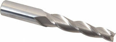 Accupro - 2° Taper Angle per Side, 3/8" Small End Diam, 2-1/4" LOC, Solid Carbide 3 Flute Tapered Square End Mill - 4" OAL, 9/16" Shank Diam - Eagle Tool & Supply