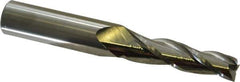 Accupro - 2° Taper Angle per Side, 1/2" Small End Diam, 2-1/4" LOC, Solid Carbide 3 Flute Tapered Square End Mill - 5" OAL, 3/4" Shank Diam - Eagle Tool & Supply