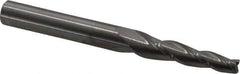 Accupro - 3° Taper Angle per Side, 3/16" Small End Diam, 1-1/4" LOC, Solid Carbide 3 Flute Tapered Square End Mill - 3" OAL, 5/16" Shank Diam, Spiral Flute - Eagle Tool & Supply