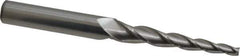 Accupro - 3° Taper Angle per Side, 3/16" Small End Diam, 2-1/2" LOC, Solid Carbide 3 Flute Tapered Square End Mill - 5" OAL, 1/2" Shank Diam - Eagle Tool & Supply
