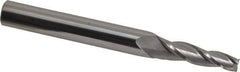 Accupro - 3° Taper Angle per Side, 1/4" Small End Diam, 1-1/4" LOC, Solid Carbide 3 Flute Tapered Square End Mill - 3" OAL, 3/8" Shank Diam, Spiral Flute - Eagle Tool & Supply