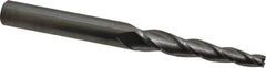 Accupro - 3° Taper Angle per Side, 1/4" Small End Diam, 2-1/4" LOC, Solid Carbide 3 Flute Tapered Square End Mill - 4-1/2" OAL, 1/2" Shank Diam, Spiral Flute - Eagle Tool & Supply