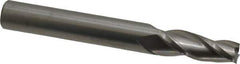 Accupro - 3° Taper Angle per Side, 3/8" Small End Diam, 1-1/4" LOC, Solid Carbide 3 Flute Tapered Square End Mill - 4" OAL, 1/2" Shank Diam - Eagle Tool & Supply