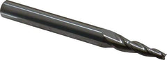 Accupro - 5° Taper Angle per Side, 1/8" Small End Diam, 1" LOC, Solid Carbide 3 Flute Tapered Square End Mill - 3" OAL, 5/16" Shank Diam, Spiral Flute - Eagle Tool & Supply