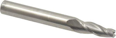 Accupro - 5° Taper Angle per Side, 3/16" Small End Diam, 3/4" LOC, Solid Carbide 3 Flute Tapered Square End Mill - 2-1/2" OAL, 3/8" Shank Diam, Spiral Flute - Eagle Tool & Supply