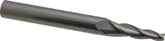 Accupro - 5° Taper Angle per Side, 3/16" Small End Diam, 1-1/4" LOC, Solid Carbide 3 Flute Tapered Square End Mill - 3" OAL, 1/2" Shank Diam, Spiral Flute - Eagle Tool & Supply