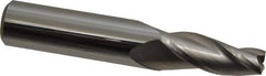 Accupro - 5° Taper Angle per Side, 3/8" Small End Diam, 1-1/4" LOC, Solid Carbide 3 Flute Tapered Square End Mill - 3-1/2" OAL, 5/8" Shank Diam - Eagle Tool & Supply