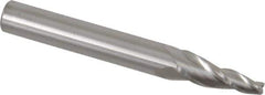Accupro - 7° Taper Angle per Side, 1/8" Small End Diam, 3/4" LOC, Solid Carbide 3 Flute Tapered Square End Mill - 2-1/2" OAL, 3/8" Shank Diam, Spiral Flute - Eagle Tool & Supply
