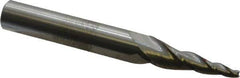 Accupro - 7° Taper Angle per Side, 1/8" Small End Diam, 1-1/2" LOC, Solid Carbide 3 Flute Tapered Square End Mill - 3-1/2" OAL, 1/2" Shank Diam, Spiral Flute - Eagle Tool & Supply