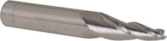 Accupro - 7° Taper Angle per Side, 3/16" Small End Diam, 1-1/4" LOC, Solid Carbide 3 Flute Tapered Square End Mill - 3-1/2" OAL, 1/2" Shank Diam, Spiral Flute - Eagle Tool & Supply