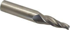 Accupro - 7° Taper Angle per Side, 3/8" Small End Diam, 2-1/2" LOC, Solid Carbide 3 Flute Tapered Square End Mill - 5" OAL, 1" Shank Diam - Eagle Tool & Supply