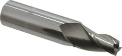 Accupro - 7° Taper Angle per Side, 1/2" Small End Diam, 1-1/4" LOC, Solid Carbide 3 Flute Tapered Square End Mill - 4" OAL, 7/8" Shank Diam - Eagle Tool & Supply