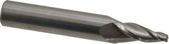 Accupro - 10° Taper Angle per Side, 1/8" Small End Diam, 3/4" LOC, Solid Carbide 3 Flute Tapered Square End Mill - 2-1/2" OAL, 7/16" Shank Diam, Spiral Flute - Eagle Tool & Supply