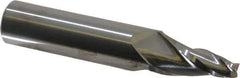 Accupro - 10° Taper Angle per Side, 1/4" Small End Diam, 1-1/4" LOC, Solid Carbide 3 Flute Tapered Square End Mill - 4" OAL, 3/4" Shank Diam - Eagle Tool & Supply