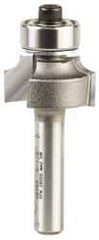 Amana Tool - 3/4" Cut Diam, 3/8" Length of Cut, 2 Flute Round-Over Edge Profile Router Bit - Carbide-Tipped, 1/4" Shank Diam, 2" OAL, Uncoated - Eagle Tool & Supply